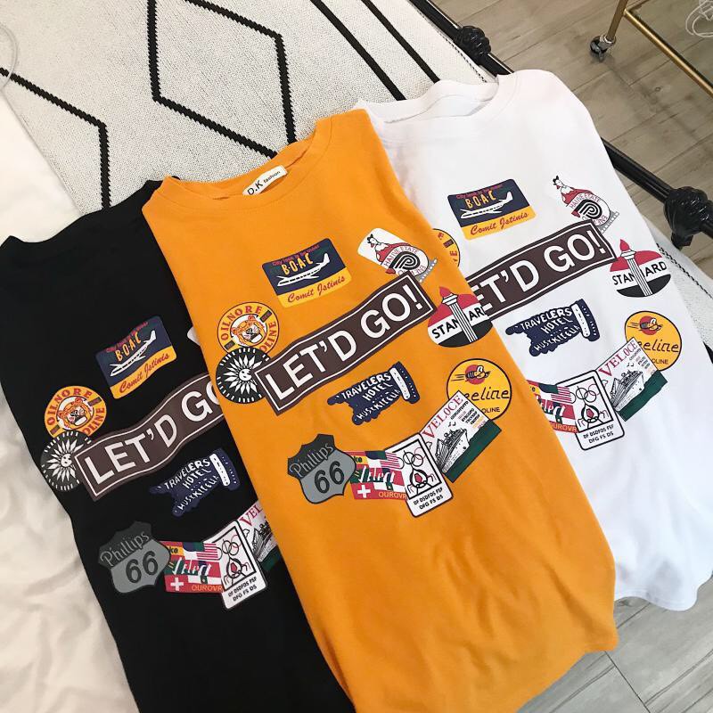 Áo thun tay lỡ KOMBOH phông Unisex nam nữ oversize form rộng ulzzang LET'D GO A19