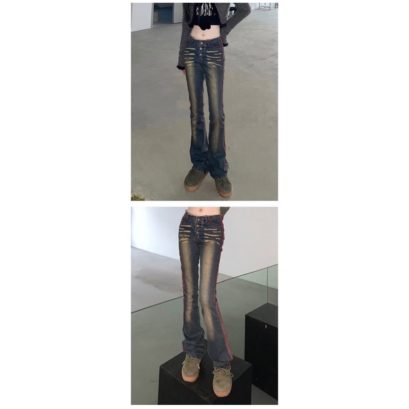 American Retro High Waist Flare Jeans New Model Spring Fashion For Women
