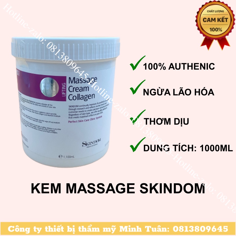 Kem massage Skindom giúp săn chắc sáng mịn ngăn ngừa lão hóa da hũ 1000ml dành cho spa