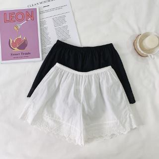 Quần short bảo hộ vải cotton phối ren xinh xắn cho nữ