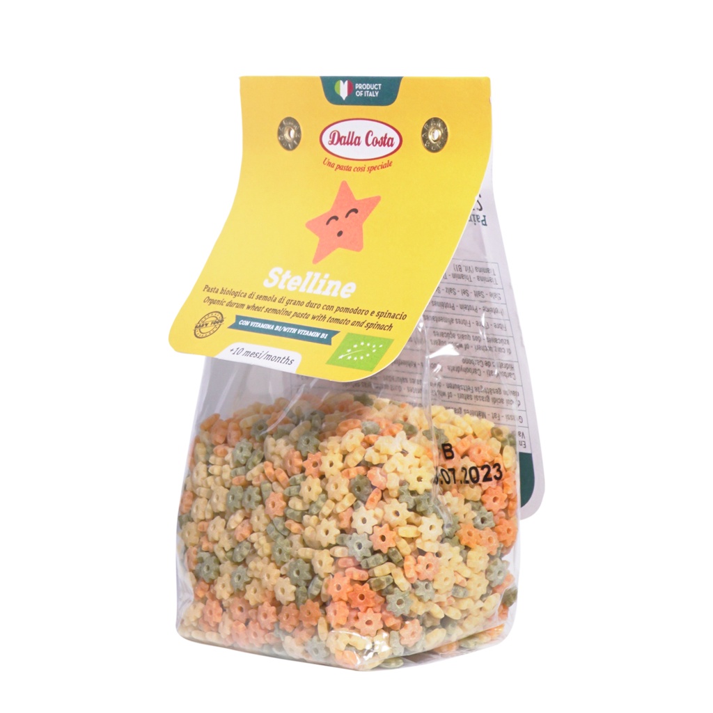 Nui Rau Củ Hữu Cơ Cho Bé Hình Sao 200g Dalla Costa/ Organic Baby Pasta Stelline - Date: 22/6/2024 - Nhà Hữu Cơ