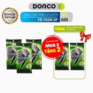 Combo 3 gói dao cạo râu 2 lưỡi dorco td 702n 5p tặng 2 gói cùng loại