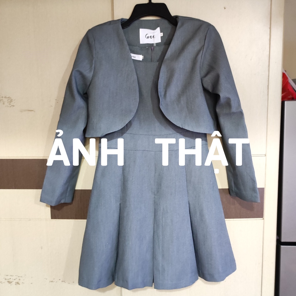 [ORDER] Set Đầm Cộc Tay Dáng Ngắn Xếp Ly + Áo Vest Eo Thon Mùa Thu Siêu Sang Chảnh 2022 VD127 ICC Official Store