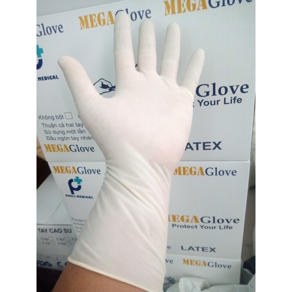 01 Ki - Lô - Gam (Tay Dài ) Găng Tay ( Loại Tay Dày Và Dài Nhất) Y Tế Latex Có Bột Và Không Bột Loại Dày 0.11 Mm , Dài 29 Cm