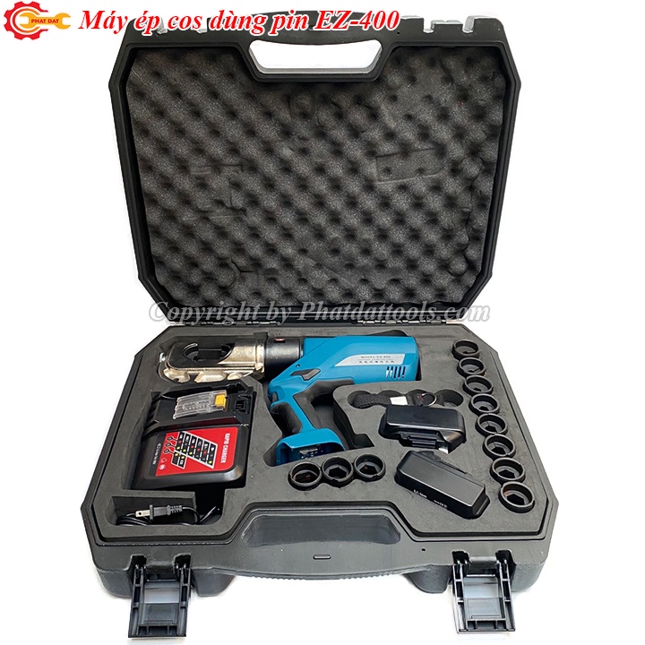 Máy ép cos thủy lực chạy pin EZ400-Hàm ép lớn từ 16-400mm2-Bảo hành 6 tháng