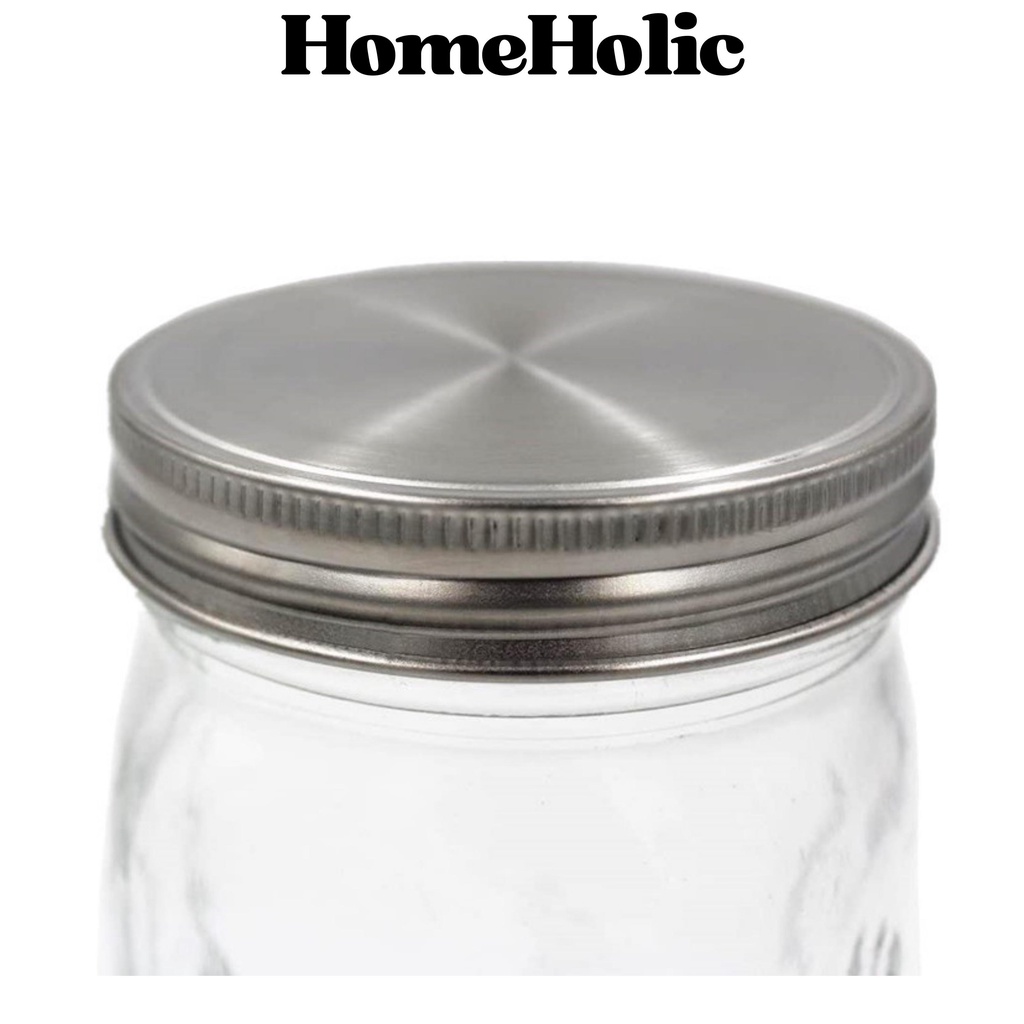 Nắp Thiếc Nhôm Bạc Cho Hủ Thuỷ Tinh Mason Home Holic