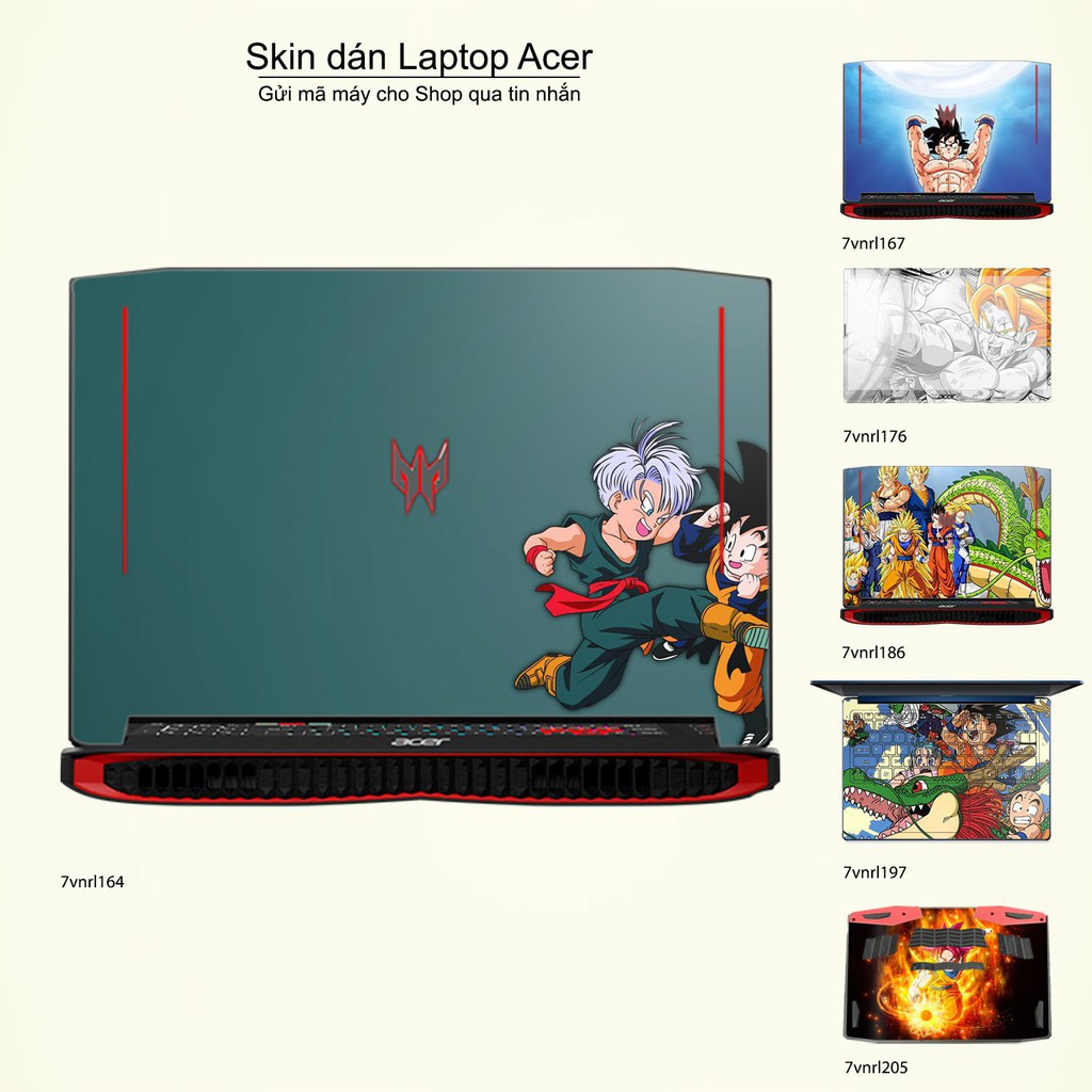 Skin dán Laptop Acer in hình Dragon Ball nhiều mẫu 3 (inbox mã máy cho Shop)