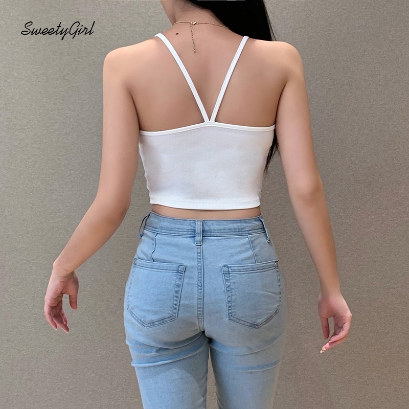 Áo tank top màu trơn hở lưng ôm dáng thời trang gợi cảm dành cho nữ