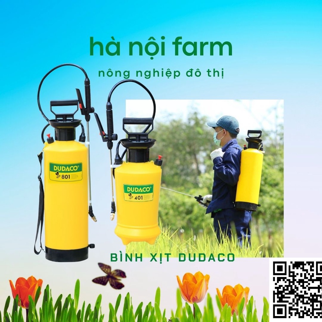 Bình xịt DUDACO 8 lít Cao cấp phun khử khuẩn và xịt tưới cây đầy đủ phụ kiện.