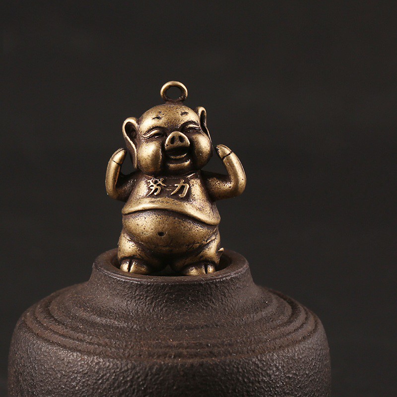 Tượng Đồng Phong Thủy May Mắn Tài Lộc Hình Chú Heo Béo