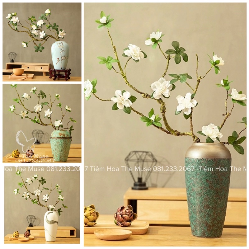 Hoa Đỗ Quyên Giả - Mô Phỏng Thanh Minh Hoa -Decor Trang Trí Nhà Cửa- Chất Liệu Cao Cấp