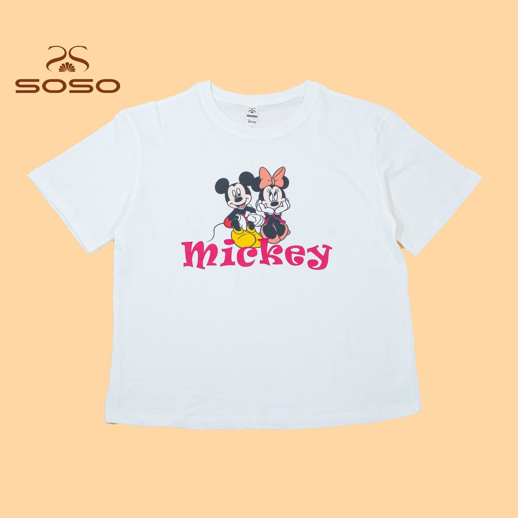 Áo thun cotton với họa tiết Chú Chuột Mickey với chất liệu 100% thun cotton cao cấp