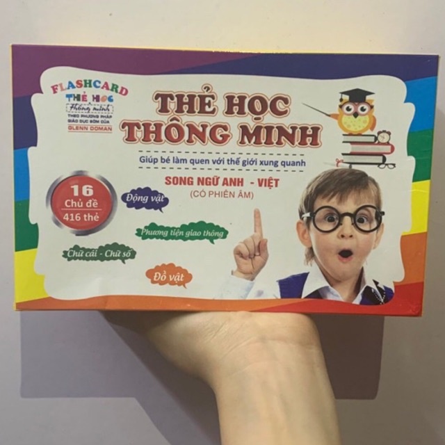 Thẻ học thông minh 16 chủ đề tiếng anh tiếng việt cho bé Glenn Doman Bibi toys