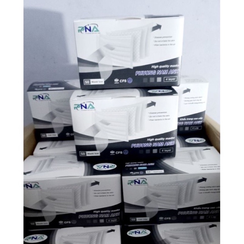 Khẩu trang y tế kháng khuẩn 4 lớp Phương Nam Anh Hộp 50 cái (Màu xám)