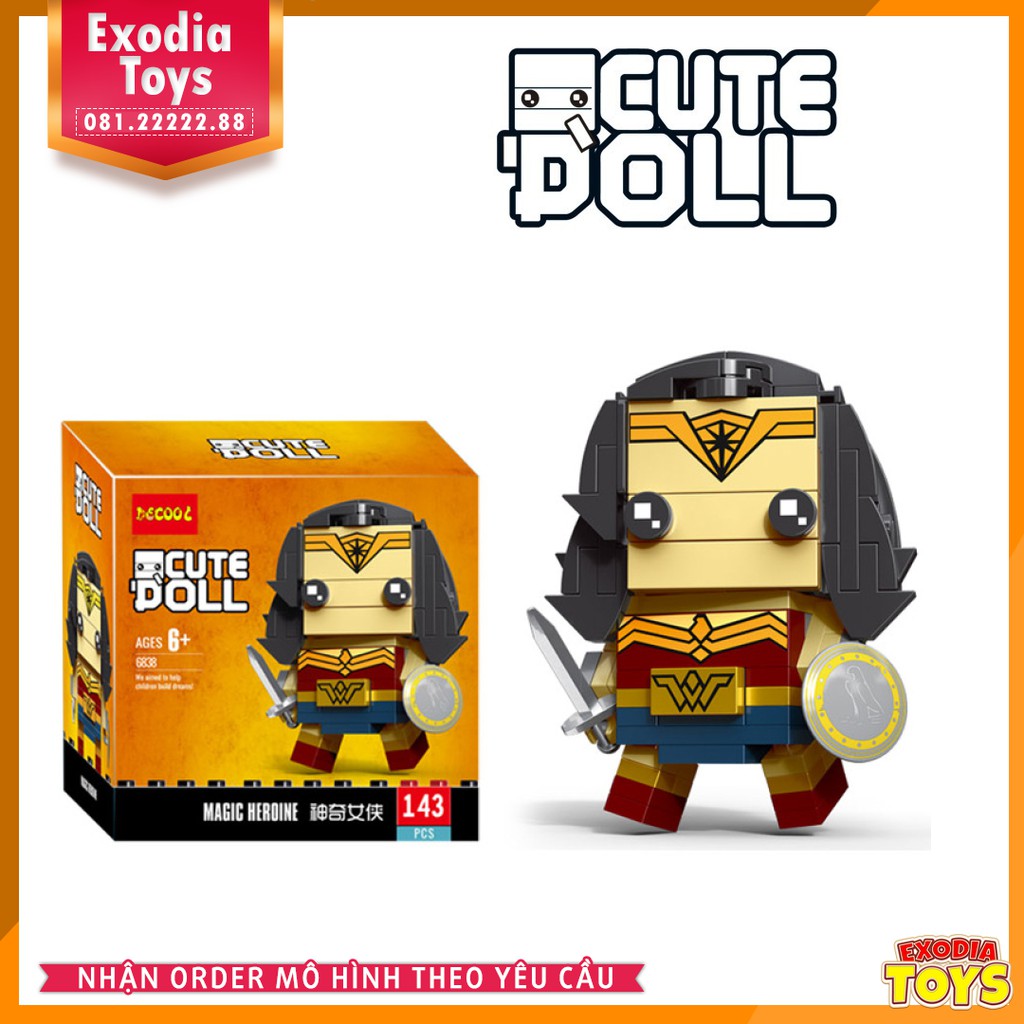 Xếp hình BrickHeadz siêu anh hùng Justice League - Liên Minh Công Lý | DECOOL BrickHeadz Superheroes