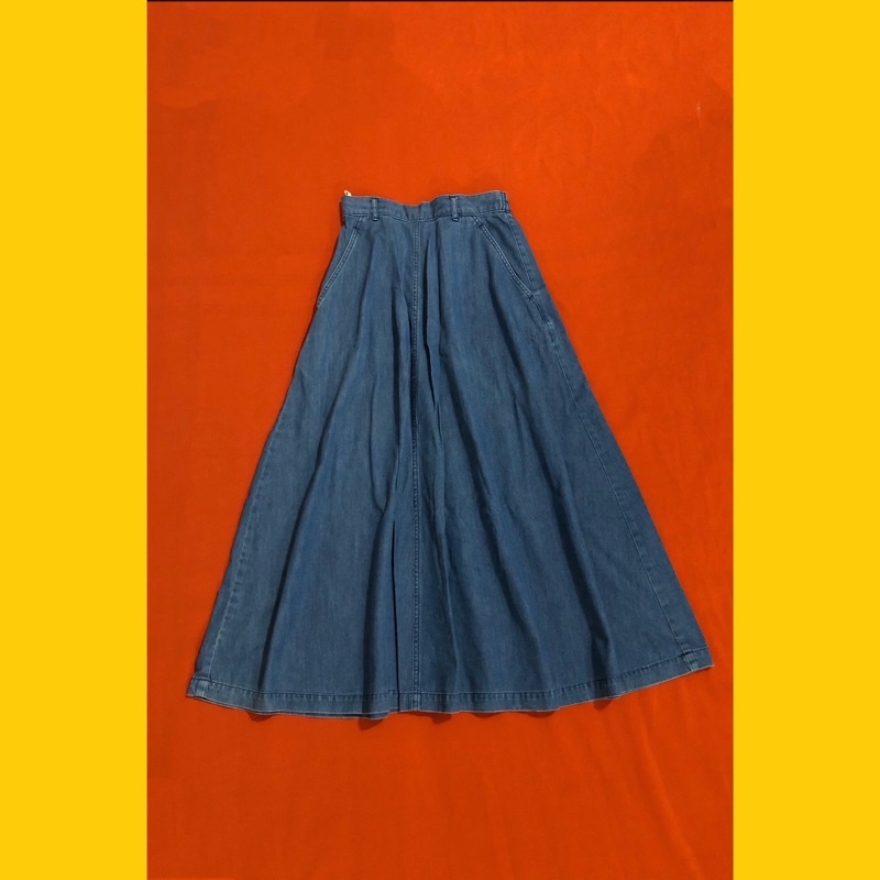 Chân Váy Jean Midi Nhật Size S [ Si Boutique ]