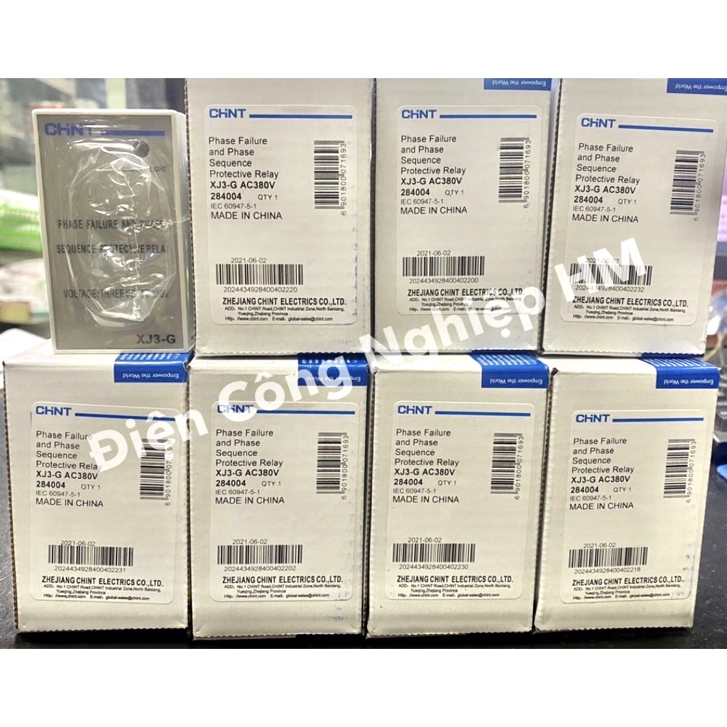 Relay Rơ le bảo vệ điện áp Chint XJ3-G 3 pha 380VAC - Chính Hãng, chống mất pha, đảo pha kèm đế