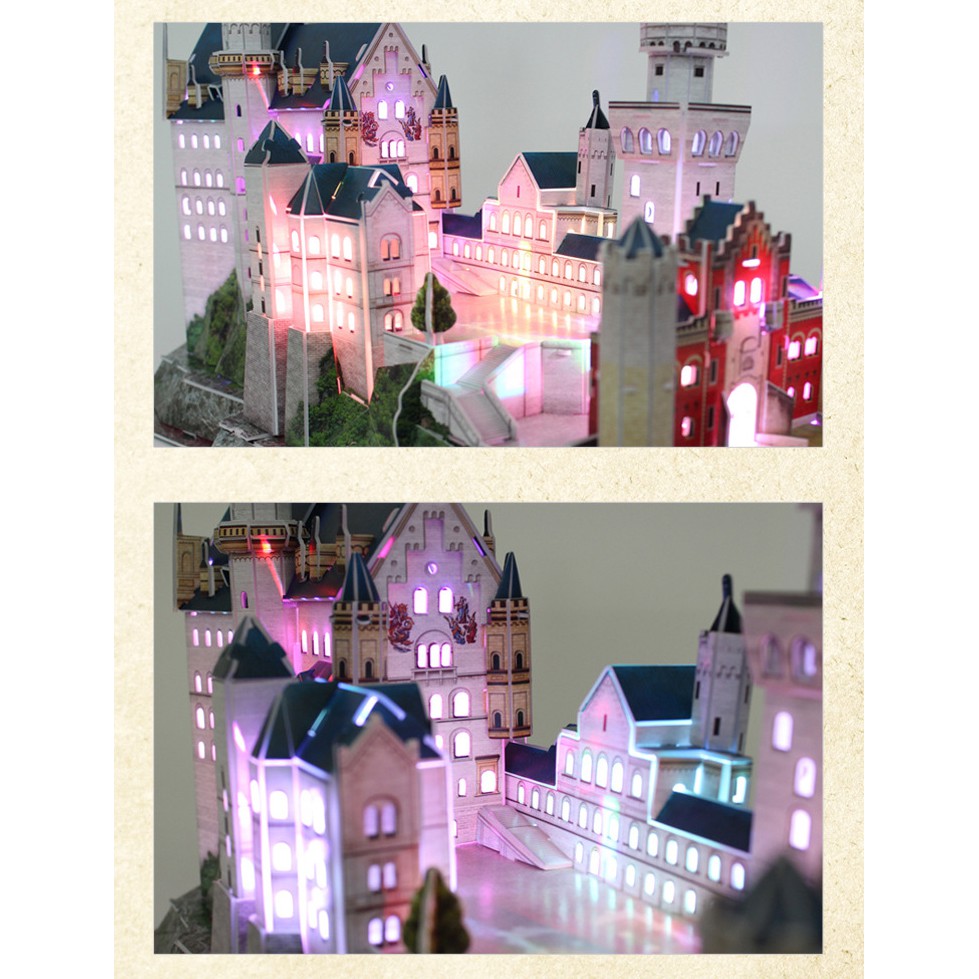 Mô hình giấy 3D CubicFun - Led lâu đài cổ tích Đức - Neuschwanstein castle