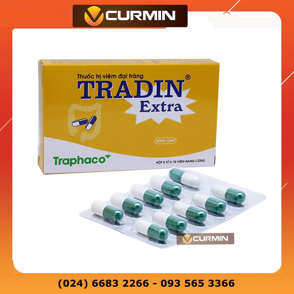 Tradin Extra hộp 2 vỉ hỗ trợ viêm đại tràng