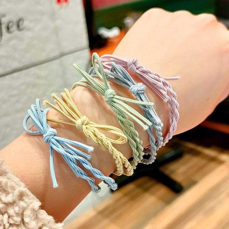 Dây Buộc Tóc Cao Su Bện Phong Cách Hàn Quốc Nhật Bản Đáng Yêu Dành Cho Nữ