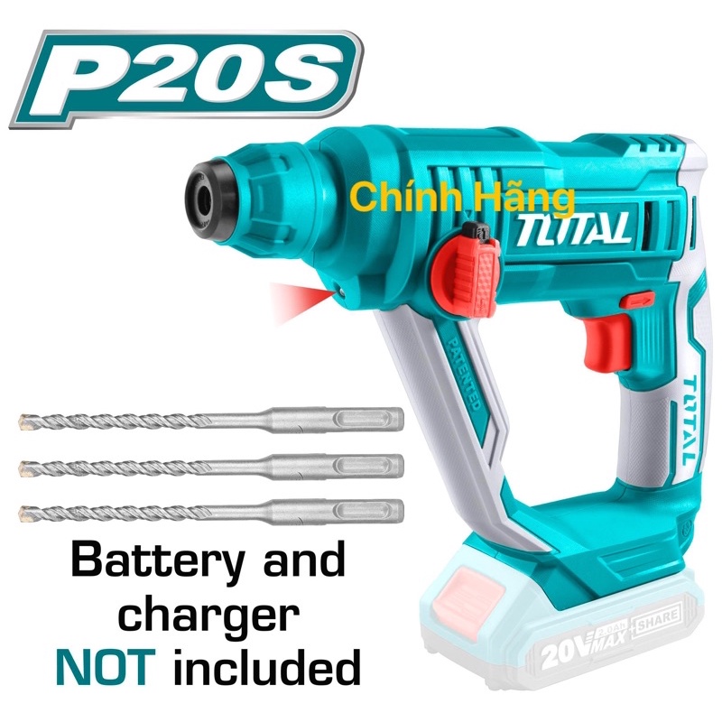 TOTAL Máy khoan bê tông dùng pin Lithium 20V TRHLI1601 (Cam kết chính hãng 100%)