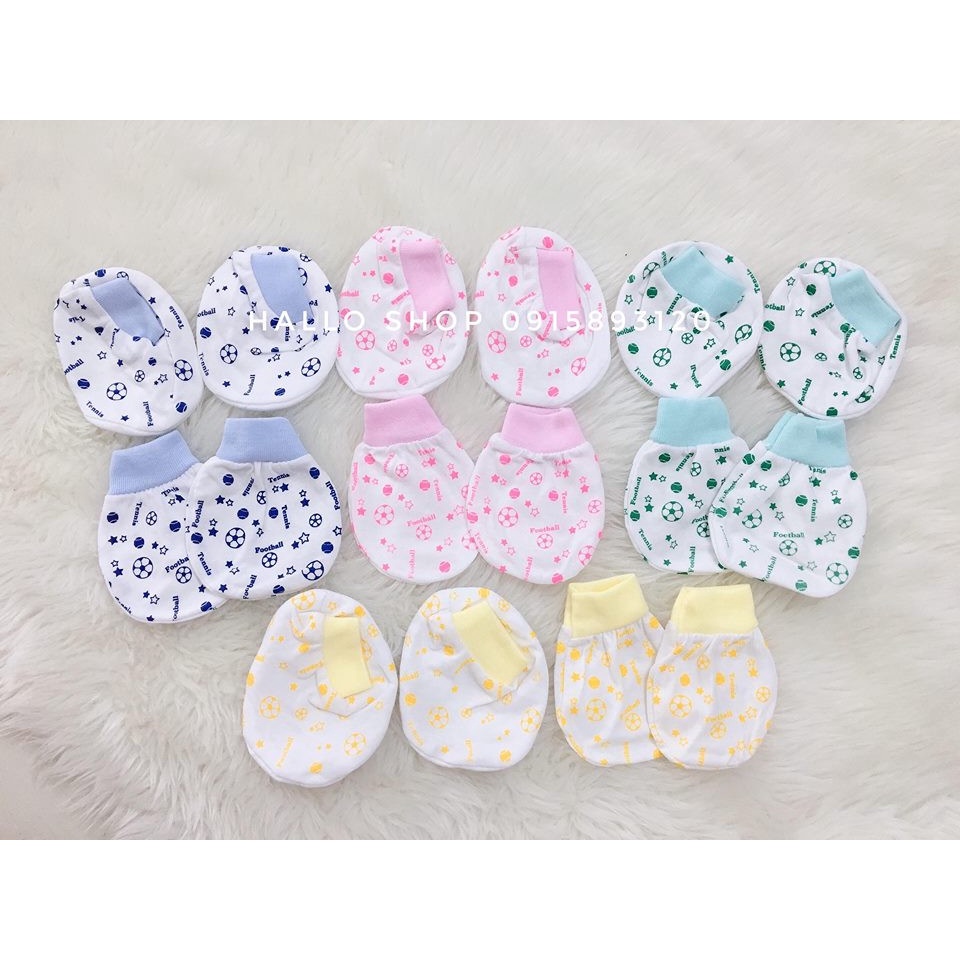 Set 5 Bộ  Bao Tay, 5 Bộ Bao Chân Bo Chấm Bi Nanio Cho Bé Sơ Sinh
