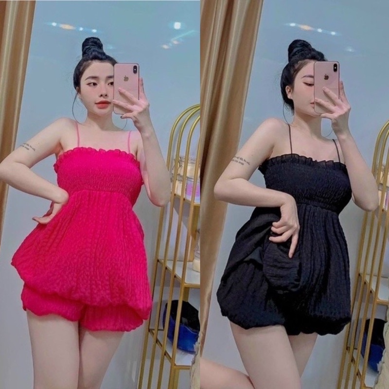 Set Bộ Đồ Nữ Áo Dây Bí + Quần Bo Chun