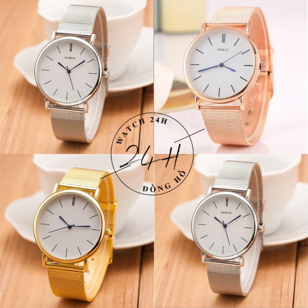 Đồng Hồ nữ dây kim loại GENEVE ; mặt kính chống trầy; dây đeo sang trong cho các nàng