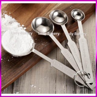 [Giá xưởng] Bộ thìa đong inox cao cấp 4 chiếc - Lady Bakery