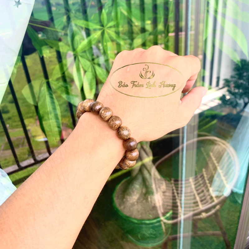 Vòng Tay Trầm Hương Tự Nhiên Quảng Nam - BẢO TRẦM LINH HƯƠNG Phong Thủy 8 10 12 14mm Cao Cấp Quà Tặng Nam Nữ - Tốc Tròn