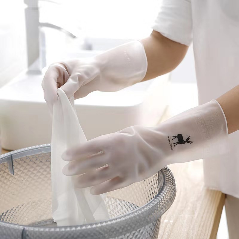 Găng Tay Cao Su Rửa Chén Bằng Da Cao Su Mỏng Chống Thấm Nước