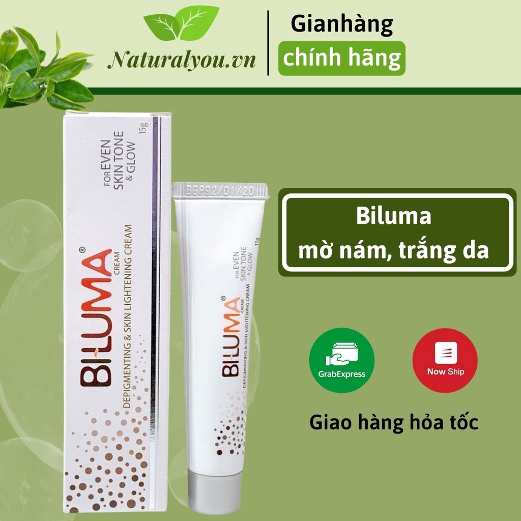 Kem Dưỡng Trắng Da Hết Thâm Nám Biluma Cream 15g Arbutin, Kojic Acid | Naturalyou.vn