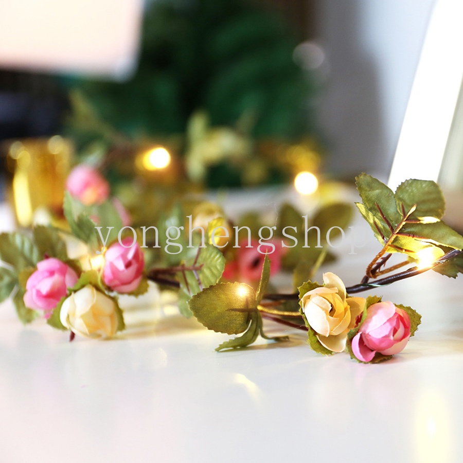 Dây Đèn LED 2M Hình Hoa Hồng Trang Trí Tiệc