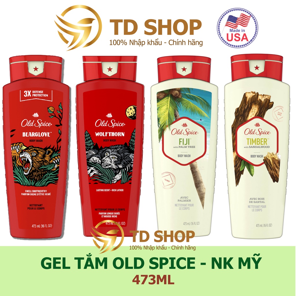 [NK Mỹ] Sữa tắm nam Old Spice 473ml I 532ml nhiều mùi hương - TD Shop