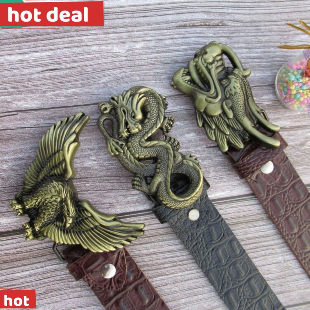 Thắt Lưng Nam Dây Da Bò Thật Vân Cá Sấu Khóa RỒNG Hợp Kim Siêu Chất ( BH 12 Tháng) DA BÒ thật