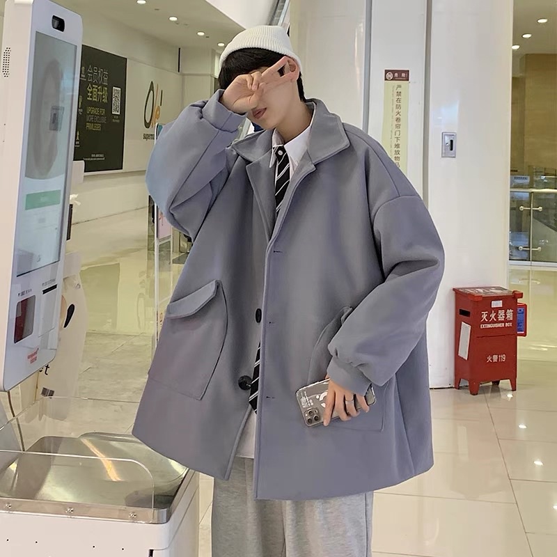 Áo khoác dạ Nam dáng ngắn Hàn Quốc