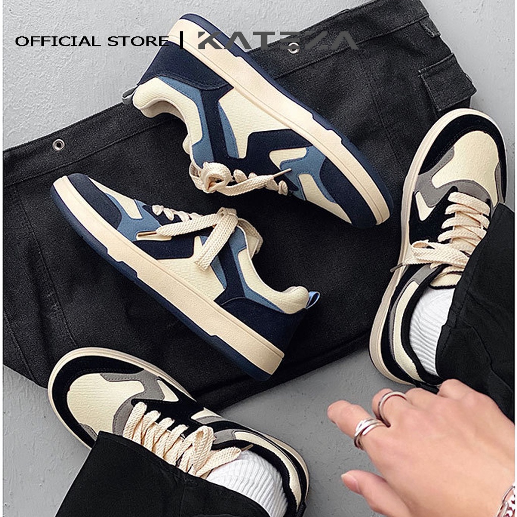 Giày thể thao nam chất da lộn kèm vải thoáng khí phong cách sneaker trẻ trung năng động full size giày nam G58