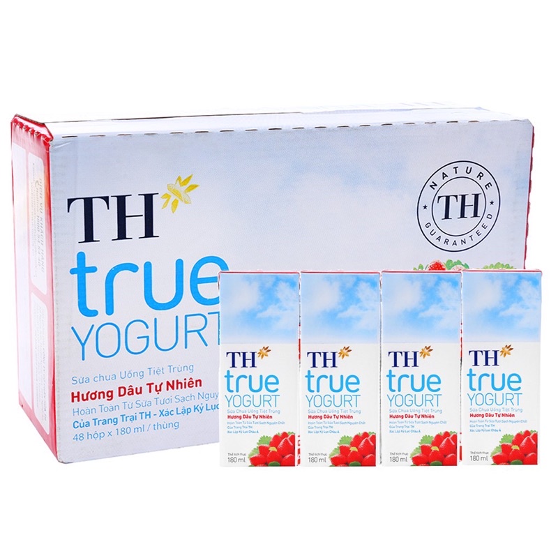 SỮA TH TRUEMILK YOGURT VỊ VIỆT QUẤT-CAM-DÂU [1 THÙNG (48 HỘP)]