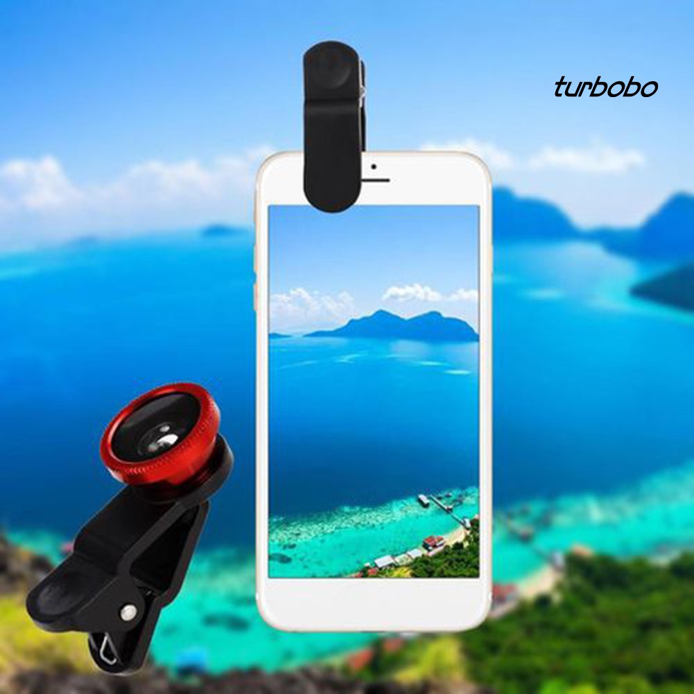 Set ống kính 3 trong 1 góc siêu rộng macro mắt cá kèm kẹp cho camera điện thoại di động