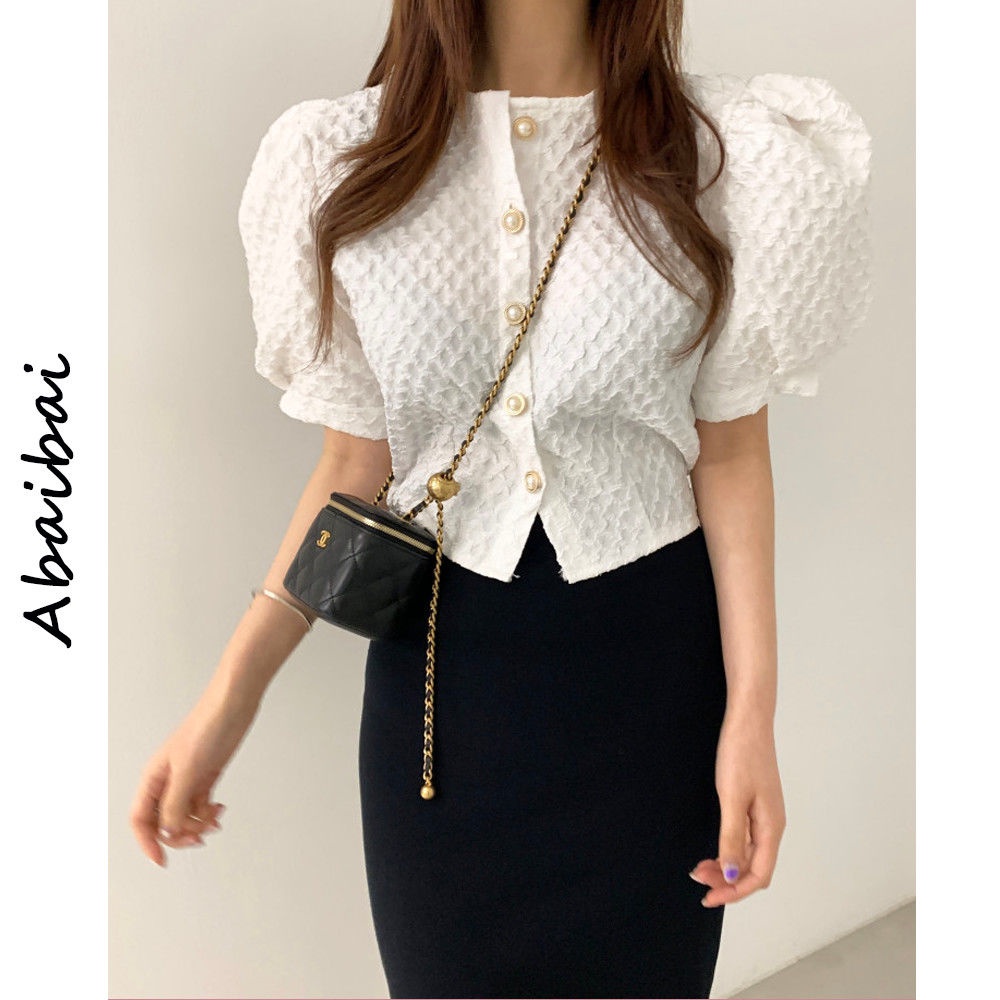 Áo Sơ Mi Trắng Tay Ngắn Dáng Rộng Phong Cách Pháp Thời Trang Mùa Hè Mới 2022 Cho Nữ