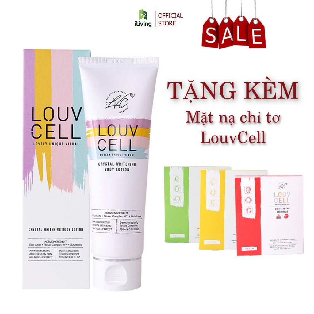 [SHOPEE OUTLET] Kem dưỡng ẩm trắng da body Louv Cell Crystal Whitening Body Lotion 120ml và 250ml ILIVING-LOUDTB