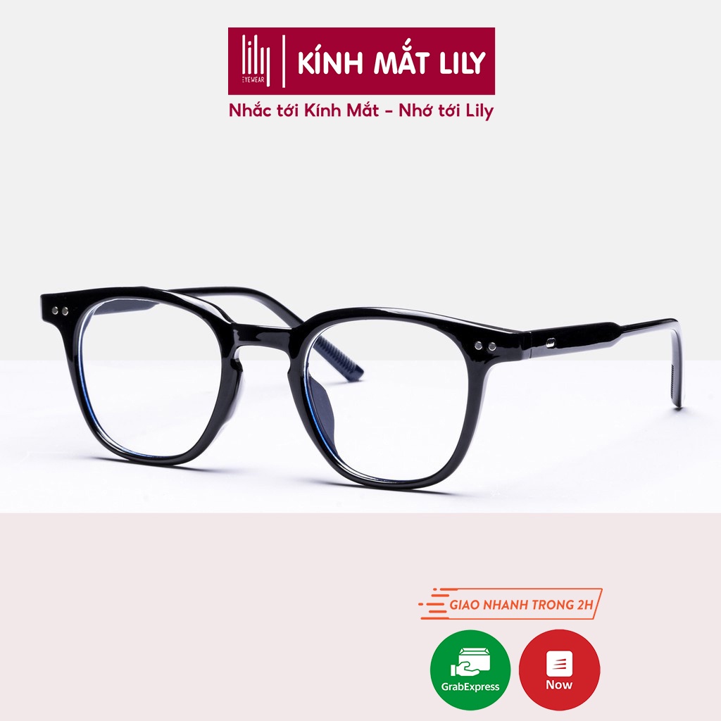 Kính thời trang nam nữ đẹp LILYEYEWEAR mắt vuông giả cận chống ánh sáng xanh LUTTO 3531