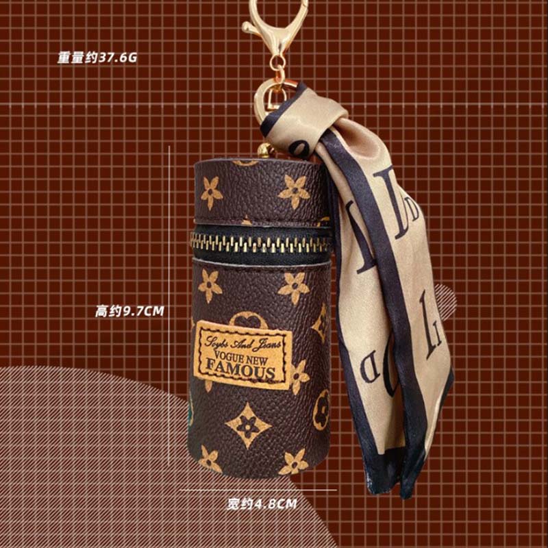 Túi nhỏ đựng son môi mini phong cách retro có móc khóa