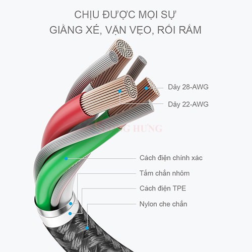  Cáp Lightning Bagi dây dù 1m IS100/2m IS200 - Hàng chính hãng