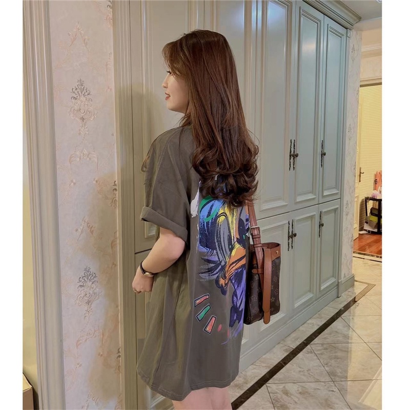 NRVP Áo Thun 100% Cotton Dáng Rộng Cổ Tròn Thời Trang 2022 Cho Nữ