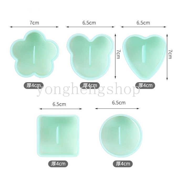 Set 5 Khuôn Làm Cơm Nắm Chống Dính Dễ Thương