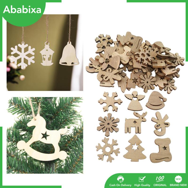 Set 100 Lát Gỗ Nhỏ Hình Dạng Đa Dạng Dùng Để Trang Trí Giáng Sinh Thẻ
