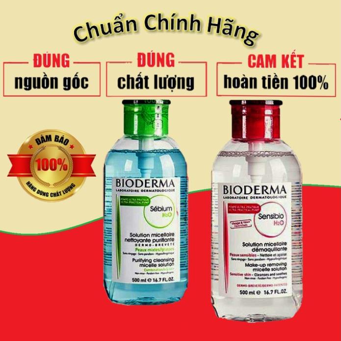 Tẩy trang bioderma 500ml nút nhấn, Nước tẩy trang, Chuẩn chính hãng | BigBuy360 - bigbuy360.vn
