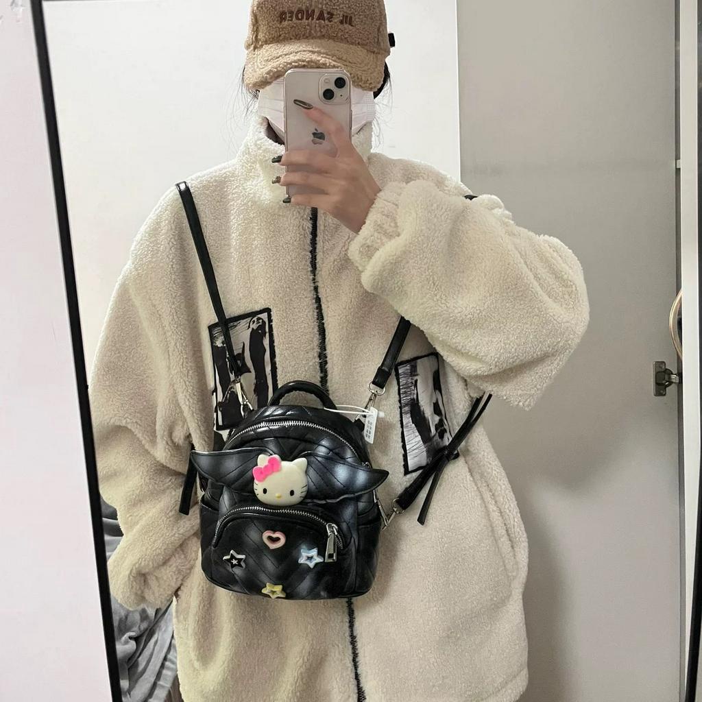 Ba Lô Đeo Vai Cỡ Nhỏ Thêu Chỉ Đính Đá Dễ Thương Cho Nữ