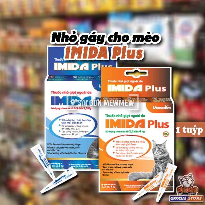 Nhỏ gáy cho mèo IMIDA PLUS 1 tuýp